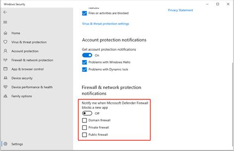 how to disable firewall notifications